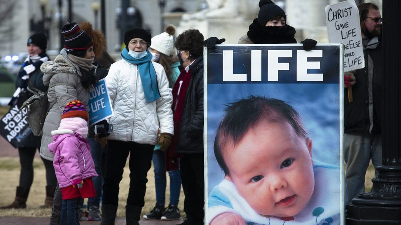 March for Life participants demonstrate near Union Station in Washington Jan. 29, 2021, amid the coronavirus pandemic. (CNS photo/Tyler Orsburn)