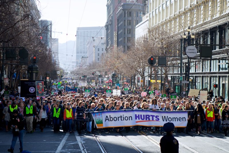 Pro-life supporters walk through the streets of San Francisco during the West Coast March for Life in 2013. (Paul Ryan/Walk for Life West Coast)