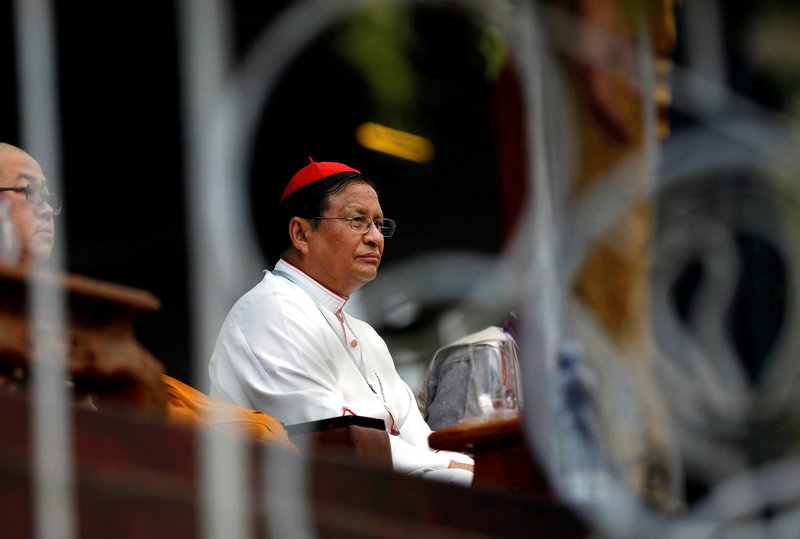 Cardinal Charles Maung Bo attends a 2017 interfaith prayer service in Yangon, Myanmar. (Catholic News Service/Soe Zeya Tun, Reuters)