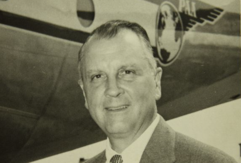 Juan Trippe with Stratocruiser, circa 1940. (Public Domain/Wikimedia Commons)
