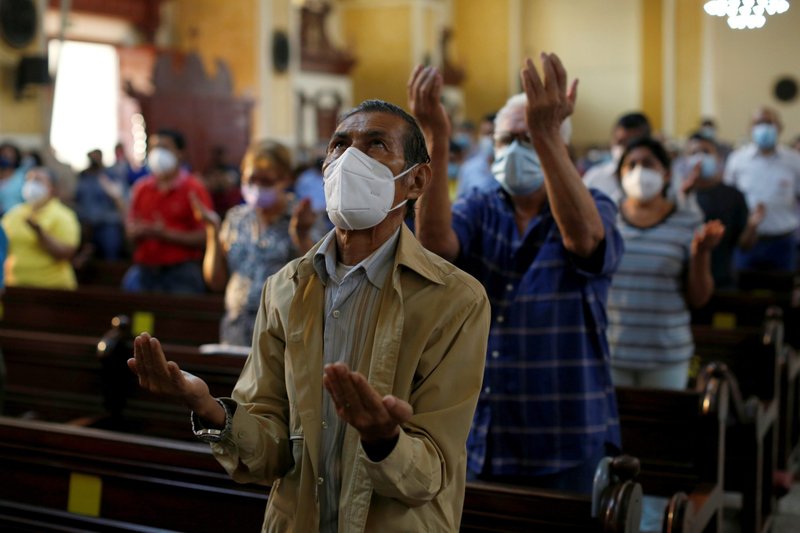People pray during Ash Wednesday Mass at the cathedral in San Salvador, El Salvador, Feb. 17. (CNS photo/Jose Cabezas, Reuters)