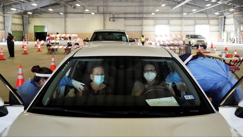 People in Robstown, Texas, receive the COVID-19 vaccine Feb. 9, 2021. (CNS photo/Go Nakamura, Reuters)