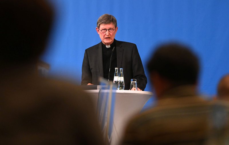 German Cardinal Rainer Maria Woelki of Cologne speaks during a news conference to present a report on abuse cases by clergy at the Archdiocse of Cologne March 18, 2021. The cardinal has been exonerated in the findings. (CNS photo/Ina Fassbender, pool via Reuters)