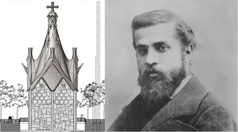 Sketch of the Chapel of Our Lady of the Angels in Rancagua, Chile. Credit: Gaudí Corporation of Triana Chile. (Courtesy: Association for the beatification of Antoni Gaudí)