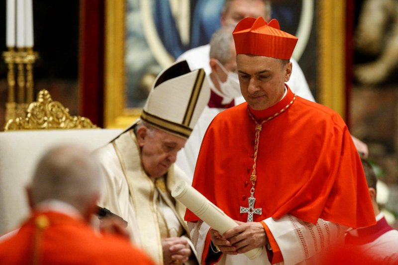 Cardinal Mauro Gambetti, the new archpriest of St. Peter's Basilica, after being made a cardinal by Pope Francis at the Vatican Nov. 28, 2020. | CNS/FABIO FRUSTACI, REUTERS