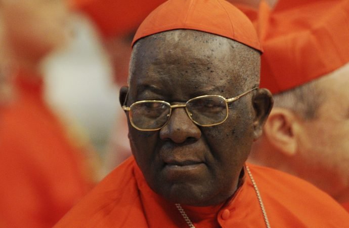Cardinal Christian Tumi, retired archbishop of Douala, Cameroon, attends a consistory ceremony in St. Peter's Basilica at the Vatican in this Feb. 18, 2012, file photo. (Eric Vandeville, Abaca Press/Reuters via CNS)
