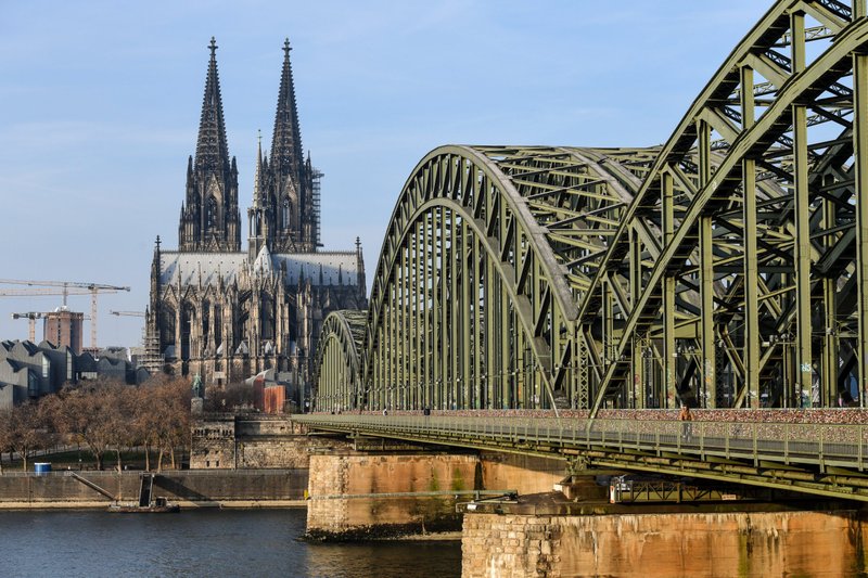 Germany's Cologne cathedral is pictured from the banks of the Rhine River Nov. 25, 2020. In the wake of reports on how clergy sex abuse was handled, Catholic laypeople in the Cologne Archdiocese have demand a local synod. (CNS photo/Harald Oppitz, KNA)