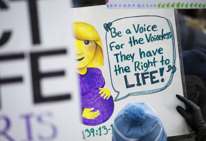 A pro-life sign is displayed during the 2019 annual March for Life rally in Washington Jan. 18, 2019. Oklahoma Gov. Kevin Stitt signed three anti-abortion bills into law April 26, 2021. (CNS photo/Tyler Orsburn)
