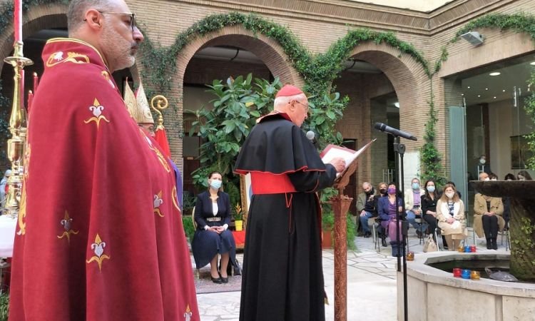 Cardinal Leonardo Sandri delivers a homily during Divine Liturgy at the Pontifical Armenian College in Rome on April 24, 2021. (Courtesy photo)
