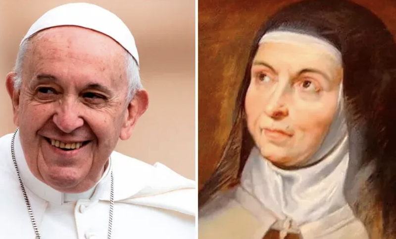 Pope Francis and St. Teresa of Avila (Public domain/ACI Prensa)