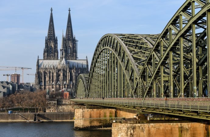 Germany's Cologne cathedral is pictured from the banks of the Rhine River Nov. 25, 2020. (Harald Oppitz/KNA via CNS)