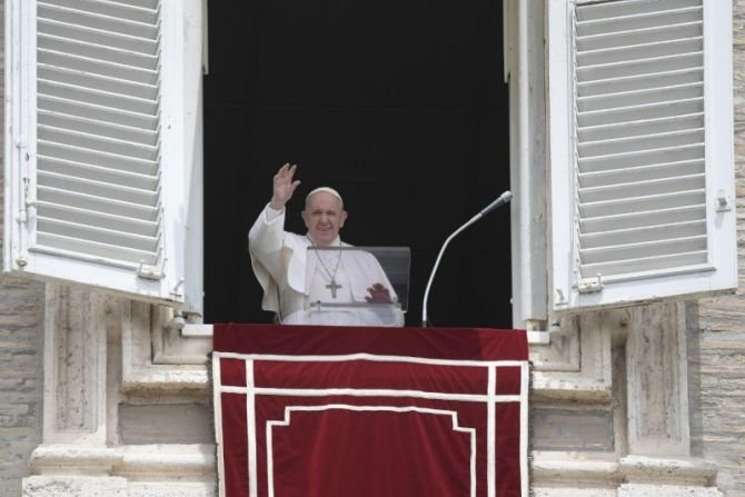 Pope Francis speaks at the Sunday Angelus May 30, 2021. (Vatican Media)
