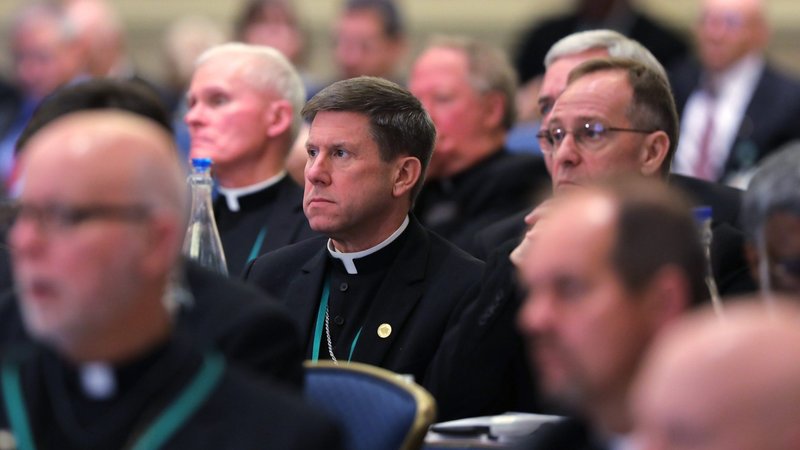 U.S. Catholic bishops attend a Nov. 11, 2019, session during the fall general assembly of the U.S. Conference of Catholic Bishops in Baltimore. The bishops' 2021 spring assembly June 16-18 will take place virtually due to concerns about the coronavirus pandemic. (CNS photo/Bob Roller)