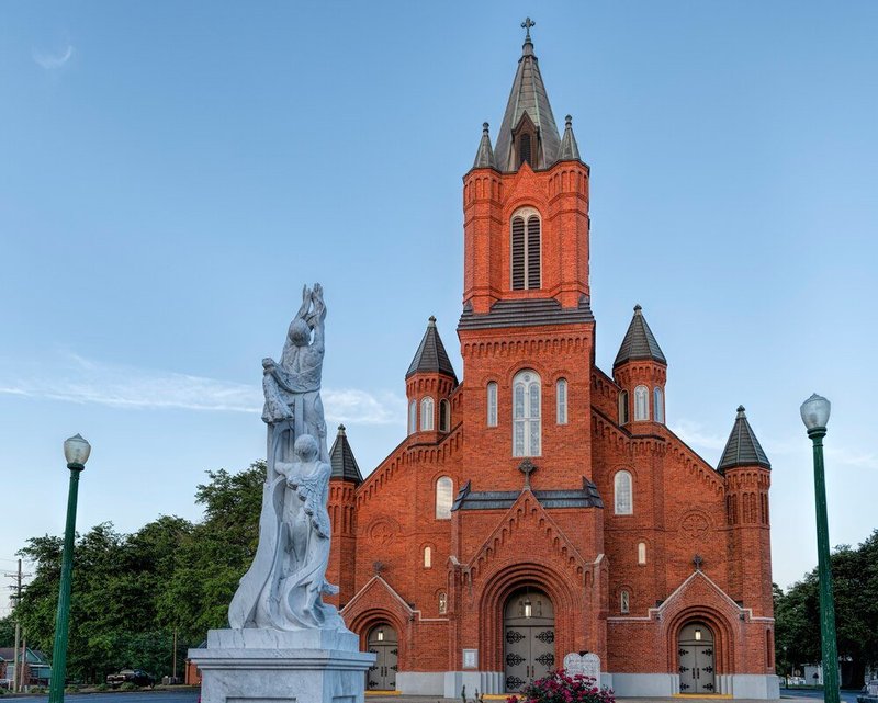 A monument dedicated to Father Joseph Verbis Lafleur is seen outside St. Landry Catholic Church in Opelousas, La., in the Lafayette Diocese. He was a World War II chaplain who gave his life while saving others on a Japanese prison ship. He is a candidate for sainthood and has the title "Servant of God." (CNS photo/courtesy Diocese of Lafayette) Editor's note: Best image available.