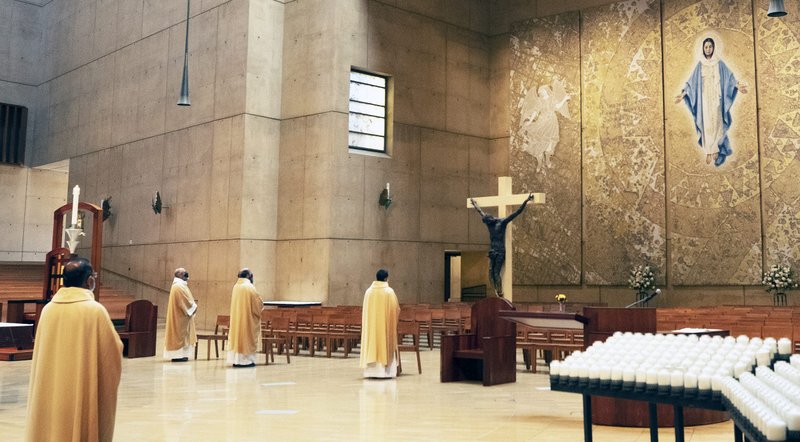 On Monday, May 24, LA Catholics gathered at the Cathedral of Our Lady of the Angels to celebrate the feast of the Blessed Virgin Mary, Mother of the Church. (Victor Alemán)
