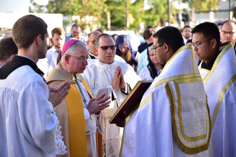 Archbishop José H. Gomez celebrates Mass at St. Vitus Church in San Fernando. (Courtesy St. Vitus Church)
