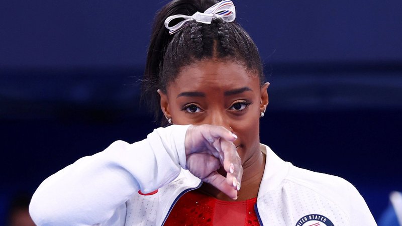 U.S. gymnast Simone Biles is seen at the Ariake Gymnastics Center in Tokyo July 27, 2021, during the 2020 Tokyo Olympics. (CNS photo/Mike Blake, Reuters)