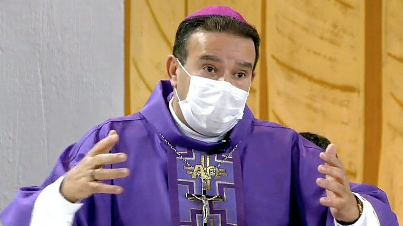Bishop Tomé Ferreira da Silva of São José do Rio Preto, Brazil, resigned after a video of him exposing himself on an internet call went viral on social media Aug. 13, 2021. (CNS screenshot/YouTube)