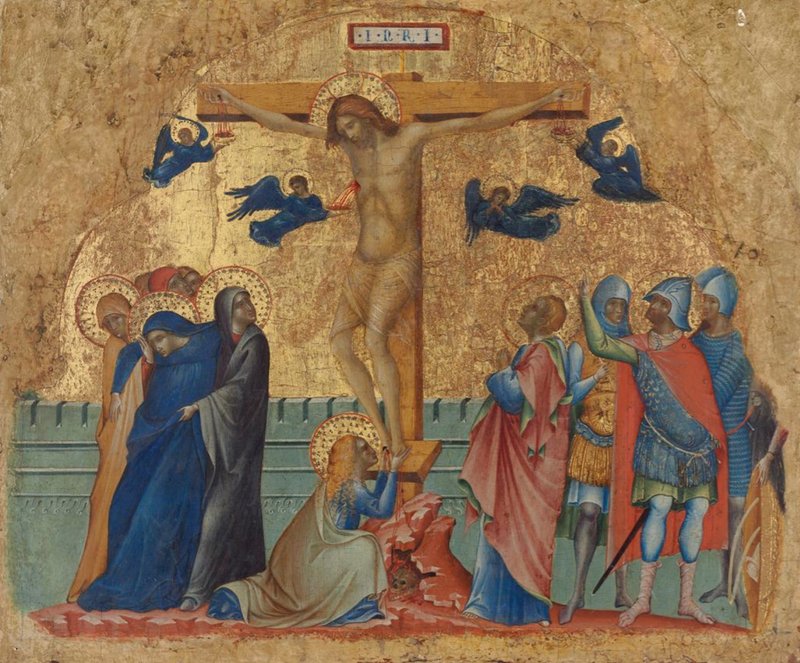 “The Crucifixion,” by Paolo Veneziano, about 1340-1345, currently on loan to the Getty from the National Gallery of Art in Washington, D.C. (J. Paul Getty Museum)