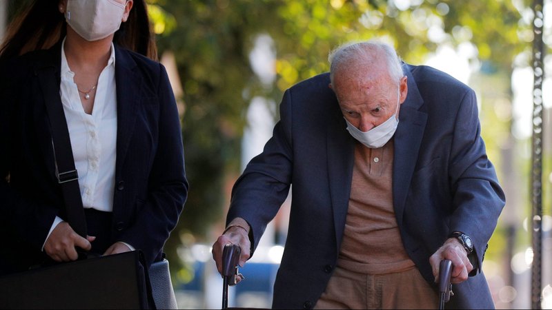 Former Cardinal Theodore E. McCarrick arrives at Dedham District Court in Dedham, Mass., Sept. 3, 2021, after being charged with molesting a 16-year-old boy during a 1974 wedding reception. (CNS photo/Brian Snyder, Reuters)