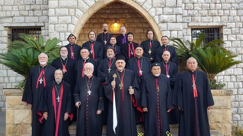 Syriac Catholic bishops from around the world gathered for their synod Sept. 12-19, 2021, with Syriac Catholic Patriarch Ignace Joseph III Younan presiding at the patriarchal Monastery of Our Lady of Deliverance near Harissa, Our Lady of Lebanon near Beirut. It was the first synod since 2019 because of the coronavirus pandemic. (CNS photo/Syriac Catholic patriarchate)