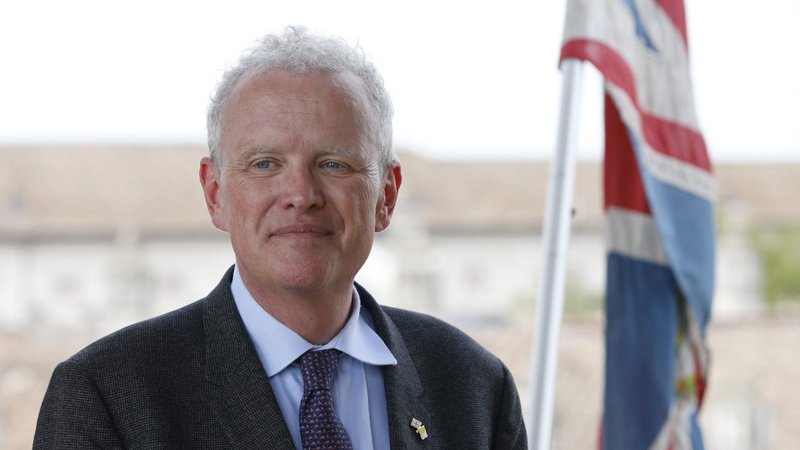 Christopher Trott, the new British ambassador to the Holy See, is pictured at his residence in Rome Sept. 27, 2021. He spoke to Catholic News Service about the importance of religious leaders coming together in Rome for an Oct. 4 event in the run-up to the November 2021 U.N. Climate Change Conference in Glasgow. (CNS photo/Paul Haring)
