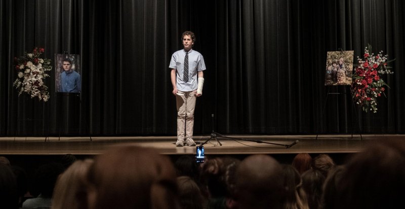 Ben Platt stars in a scene from the movie "Dear Evan Hansen." (Universal Pictures via Rotten Tomatoes)