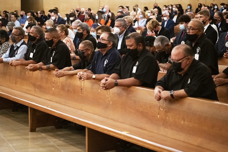 The event included a rosary and Mass inside the Cathedral of Our Lady of the Angels. (Victor Alemán)