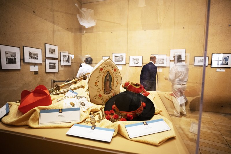 Artifacts displayed as part of the “250 Years of Mission” exhibit at the Cathedral of Our Lady of the Angels. (Victor Alemán)