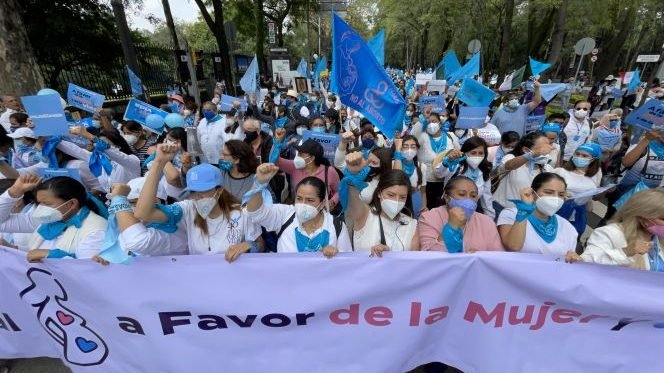The March for Women and for Life in Mexico City, Oct. 3, 2021. (David Ramos/CNA)