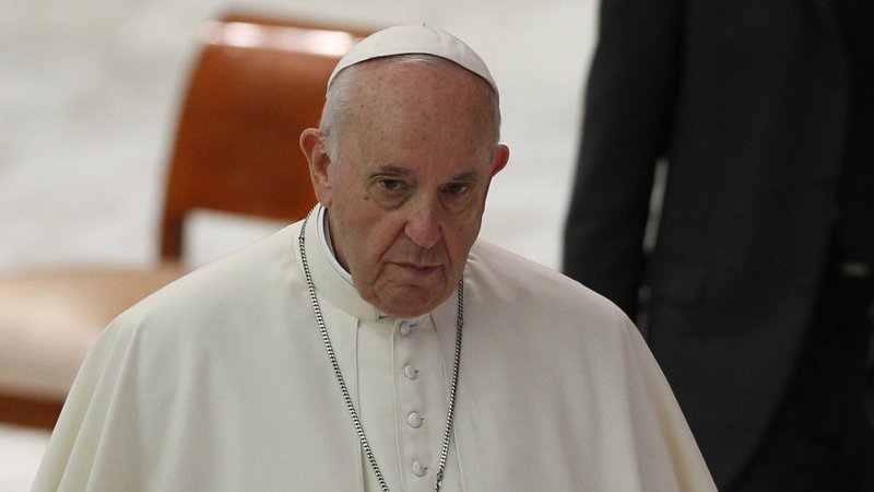 Pope Francis is pictured during his general audience in the Paul VI hall at the Vatican Oct. 6, 2021. (CNS photo/Paul Haring)