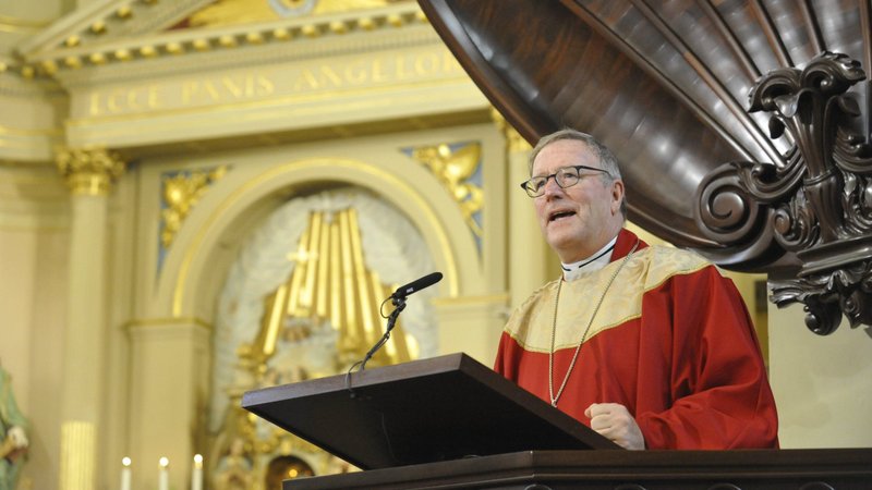 Los Angeles Auxiliary Bishop Robert E. Barron gives the homily at St. Louis Cathedral in New Orleans Oct. 4, 2021, during the Red Mass of the Archdiocese of New Orleans.(CNS photo/Peter Finney Jr., Clarion Herald)