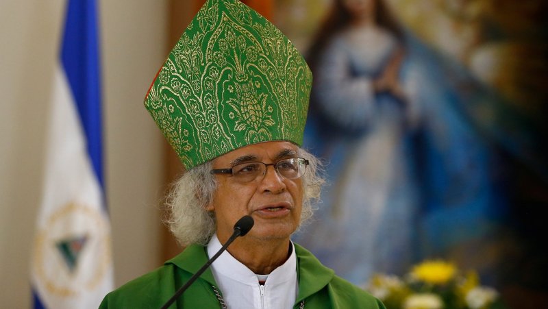 In a file photo, Cardinal Leopoldo Brenes Solorzano of Managua, Nicaragua, delivers the homily as he celebrates Mass July 22, 2018, at Divine Mercy Catholic Church in Managua, Nicaragua. The Mass was celebrated to pray for protesters who took refuge in the church after coming under gunfire from armed pro-government supporters. (Oswaldo Rivas/Reuters via CNS)