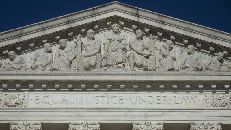 The U.S. Supreme Court in Washington is seen June 24, 2021. The court heard oral arguments Nov. 9 in a case about whether chaplains being should be able to place hands in prayer on death-row inmates during executions. (CNS photo/Tyler Orsburn)