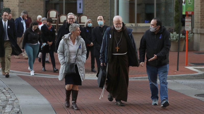 Cardinal Sean P. O'Malley of Boston, president of the Pontifical Commission for the Protection of Minors, leads a sunrise walk to end abuse, in Baltimore, Nov. 18, 2021. The Pontifical Commission for the Protection of Minors hosted a three-day seminar at the Vatican examining the rights in church trials of those alleging they suffered sexual abuse as children. (CNS photo/Bob Roller)
