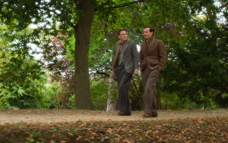 Along Oxford’s beautiful Addison’s Walk, C.S. Lewis (Nicholas Ralph, right) and his friend J.R.R. Tolkien (Tom Glenister) discuss Jesus as the myth that became fact in the film "The Most Reluctant Convert: The Untold Story of C.S. Lewis." | © Fellowship for Performing Arts