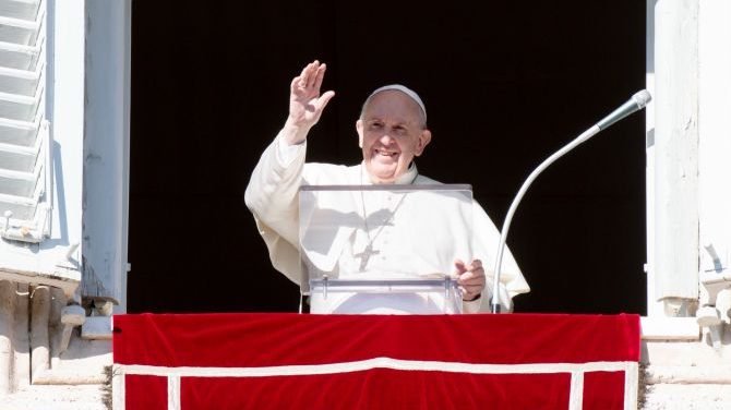 Pope Francis delivers his Angelus address on Dec. 19, 2021. (Vatican Media)