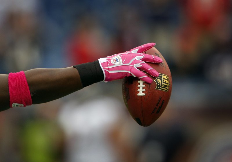 An NFL football is seen during a game in Foxborough, Mass., Oct. 4, 2009. (CNS photo/Brian Snyder, Reuters)