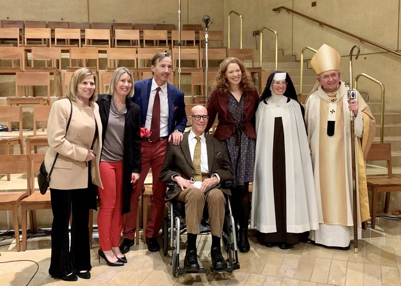 Dan Murphy Foundation trustees with Archbishop Gomez at the first performance of the Cathedral Children's Chorus on Christmas Eve 2021.