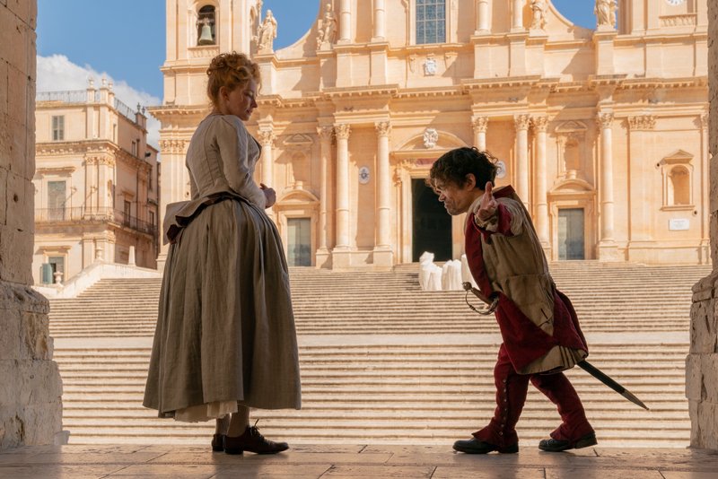Haley Bennett and Peter Dinklage in "Cyrano." (Metro-Goldwyn-Makers Pictures Inc.)