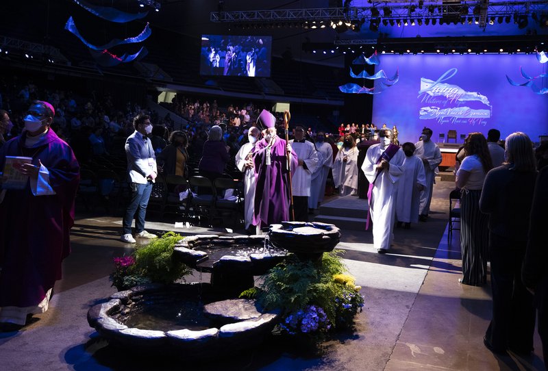 Archbishop José H. Gomez at the start of the 2022 RE Congress Closing Mass on Sunday, March 20, 2022. (Victor Alemán)