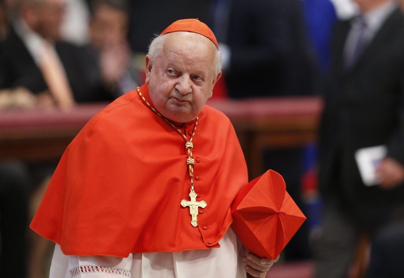 Polish Cardinal Stanislaw Dziwisz of Krakow, Poland, arrives for a consistory in St. Peter's Basilica at the Vatican in this June 28, 2018, file photo. (CNS photo/Paul Haring)