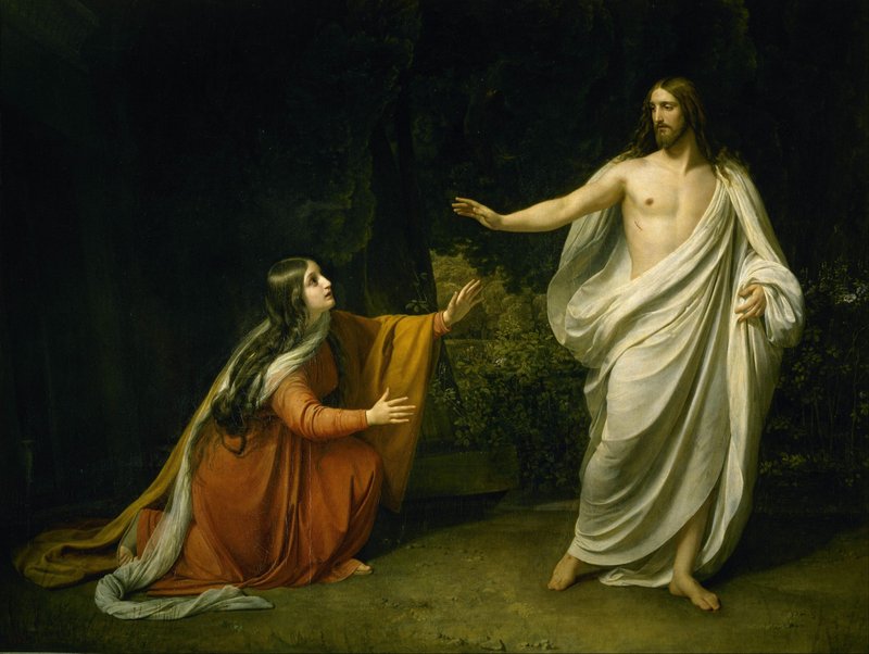 "Appearance of Jesus Christ to Maria Magdalena," 1835, by Alexander Andreyevich Ivanov. (Wikimedia Commons)