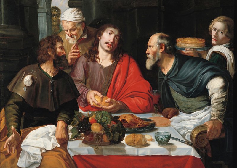 “Supper at Emmaus,” by Artus Wolffort, 1581-1641, Flemish.