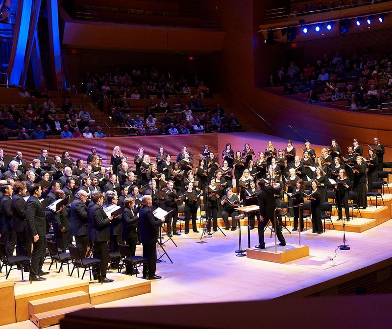 The Los Angeles Master Chorale, which performed Mozart's "Great Mass" together with the LA Philaharmonic at the Walt Disney Concert Hall. (Courtesy LA Philharmonic)