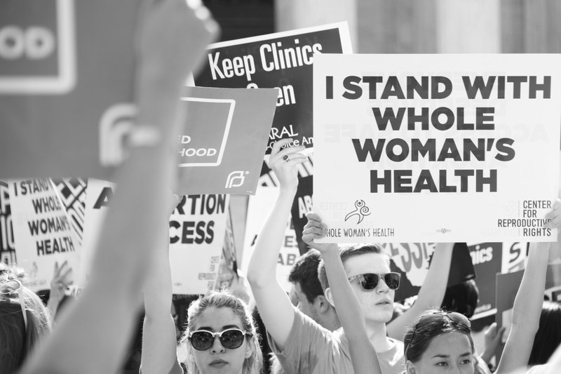 Abortion advocates demonstrate at the Supreme Court. (Shutterstock)