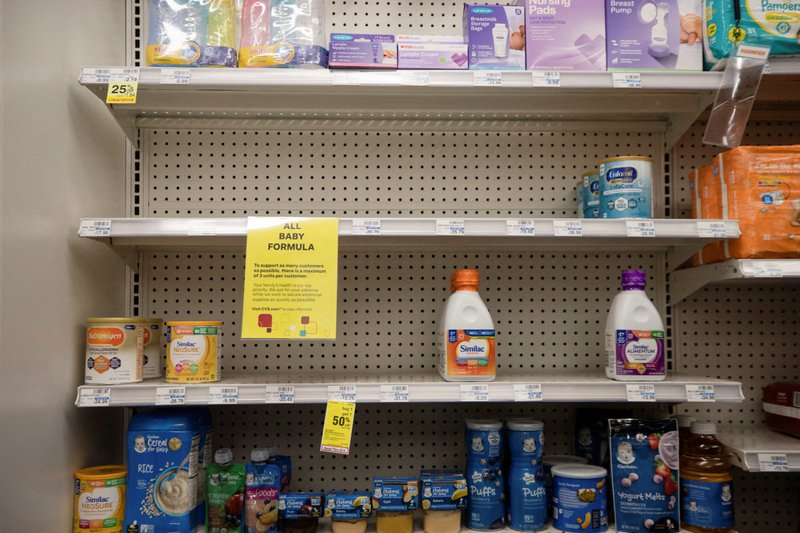 Empty shelves seen at a CVS store in San Antonio May 10, 2022, illustrate the national shortage of baby formula. (CNS photo/Kaylee Greenlee Beal, Reuters)