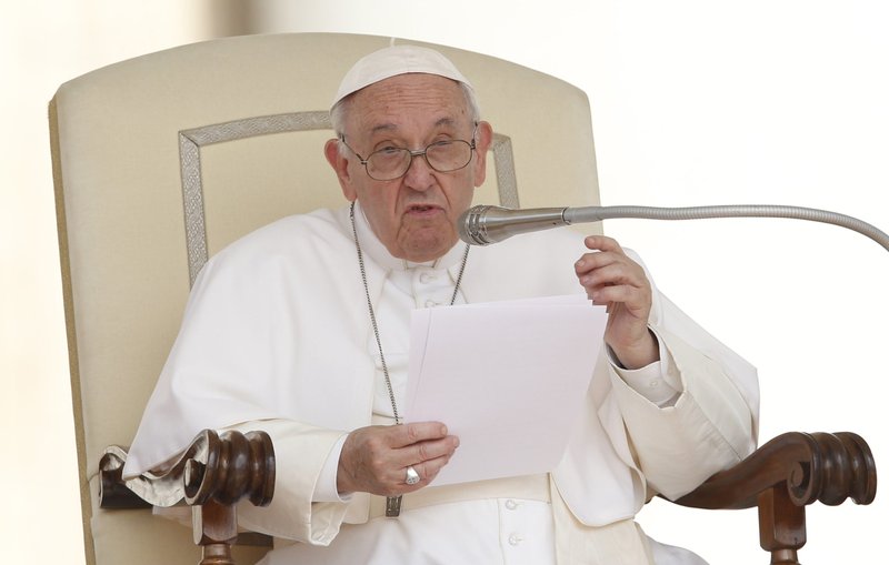 Pope Francis speaks during his general audience in St. Peter's Square at the Vatican June 22, 2022. (CNS photo/Paul Haring)
