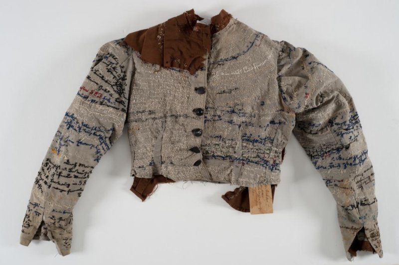 Agnes Richter, handmade jacket embroidered with autobiographical text, 1895. (Prinzhorn Collection)