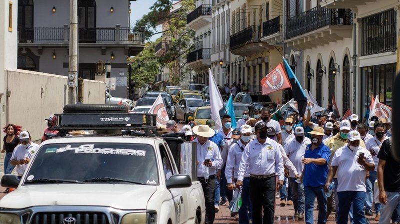 FUCLAT protest in Casco Viejo, Panama, October 18, 2021. (Shutterstock)